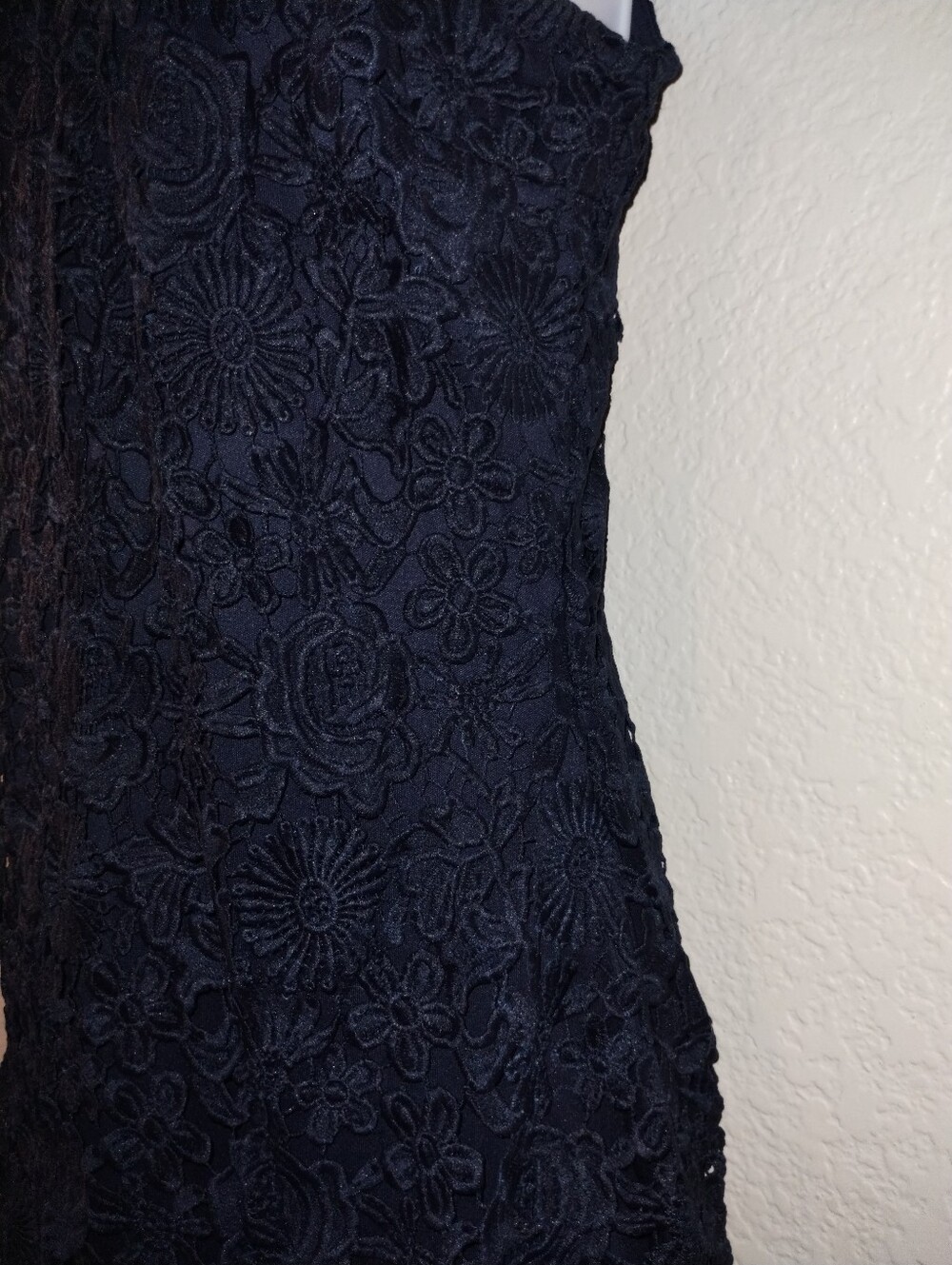 Lulus Dress Navy Blue Lace Crochet Overlay S/L sz 12 - Picture 8 of 17